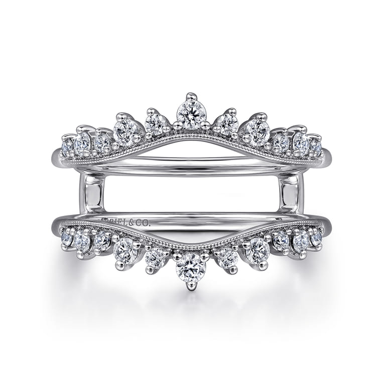 Enhancer Wedding Ring in 14k White Gold with Round Natural Diamond at Gabriel & Co. - Shot 1