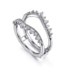 Enhancer Wedding Ring in 14k White Gold with Round Natural Diamond at Gabriel & Co.