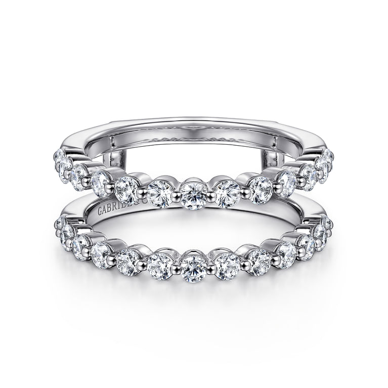 Enhancer Wedding Ring in 14k White Gold with Round Natural Diamond at Gabriel & Co.