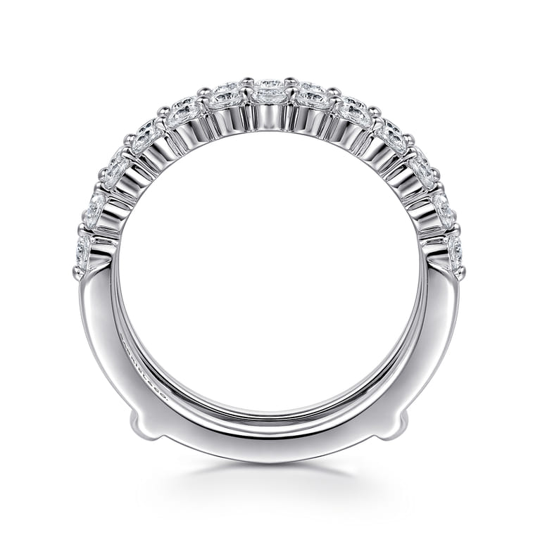 Enhancer Wedding Ring in 14k White Gold with Round Natural Diamond at Gabriel & Co. - Shot 2