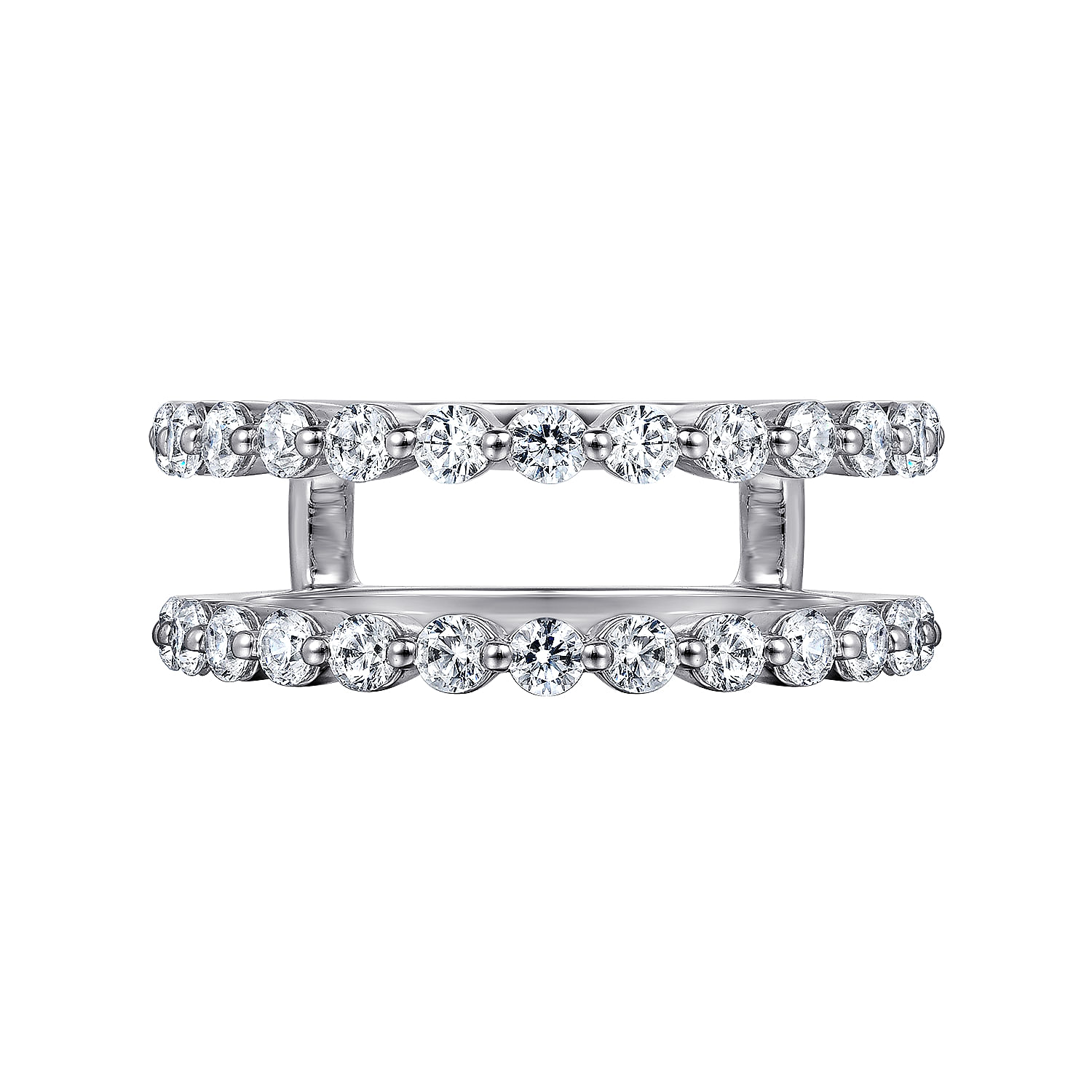 Enhancer Wedding Ring in 14k White Gold with Round Natural Diamond at Gabriel & Co. - Shot 6