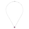 14K White Gold Diamond  Ruby Clover Pendant Necklace - 0.16 ct
