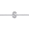 14K White Gold Diamond S Initial Chain Bracelet - 0.06 ct
