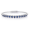 14K White Gold Diamond  Sapphire Bangle - 0.38 ct