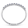 14K White Gold Diamond  Sapphire Bangle - 0.38 ct