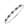 14K White Gold Diamond  Sapphire Bangle - 0.6 ct