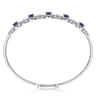 14K White Gold Diamond  Sapphire Bangle - 0.6 ct