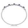 14K White Gold Diamond  Sapphire Bangle - 0.6 ct