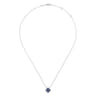 14K White Gold Diamond  Sapphire Clover Pendant Necklace - 0.16 ct
