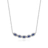 14K White Gold Diamond  Sapphire Necklace - 0.31 ct