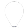 14K White Gold Diamond  Sapphire Necklace - 0.31 ct