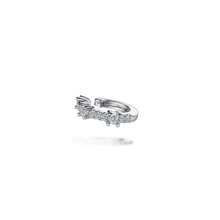 14K White Gold Diamond Single Ear Cuff - 0.2 ct - Shot 1