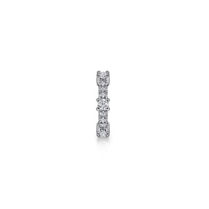 14K White Gold Diamond Single Ear Cuff
