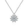 14K White Gold Diamond Snowflake Pendant Necklace - 0.51 ct