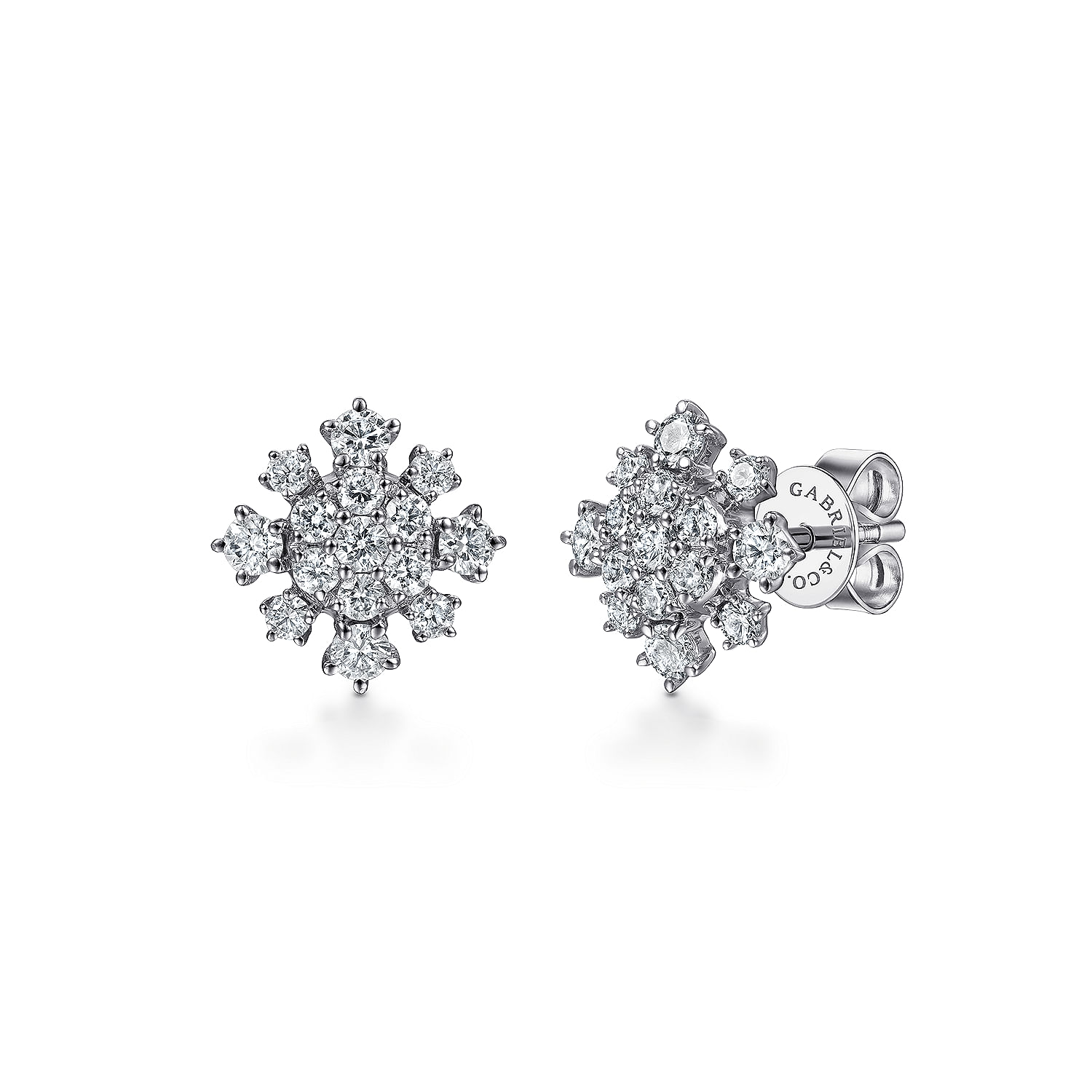 14K White Gold Diamond Snowflake Stud Earrings @ $2000. Shop