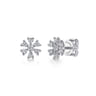 14K White Gold Diamond Snowflake Stud Earrings - 0.25 ct