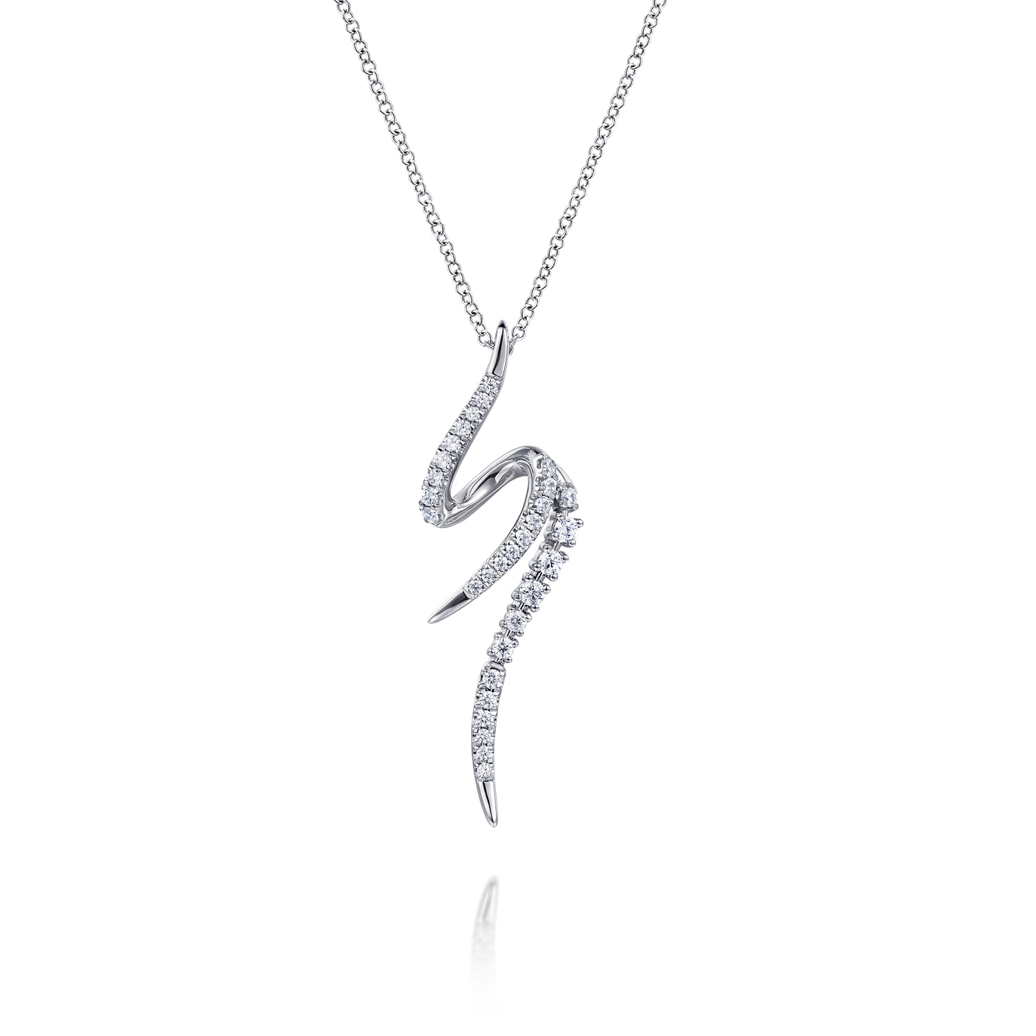 14k White Gold Drop Kaslique Necklace. SKU: NK8043W45JJ | Gabriel