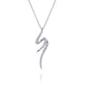 14K White Gold Diamond Spike Bypass Drop Necklace - 0.35 ct