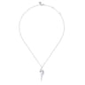 14K White Gold Diamond Spike Bypass Drop Necklace - 0.35 ct