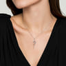 14K White Gold Diamond Spike Bypass Drop Necklace - 0.35 ct