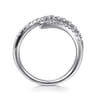 14K White Gold Diamond Spike Bypass Ring - 0.35 ct