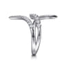 14K White Gold Diamond Spike Bypass Ring - 0.35 ct