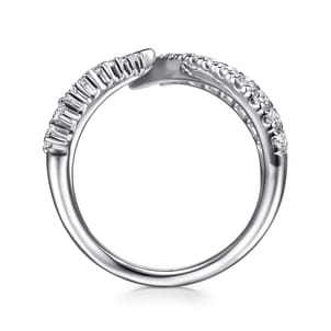 14K White Gold Diamond Spike Bypass Ring