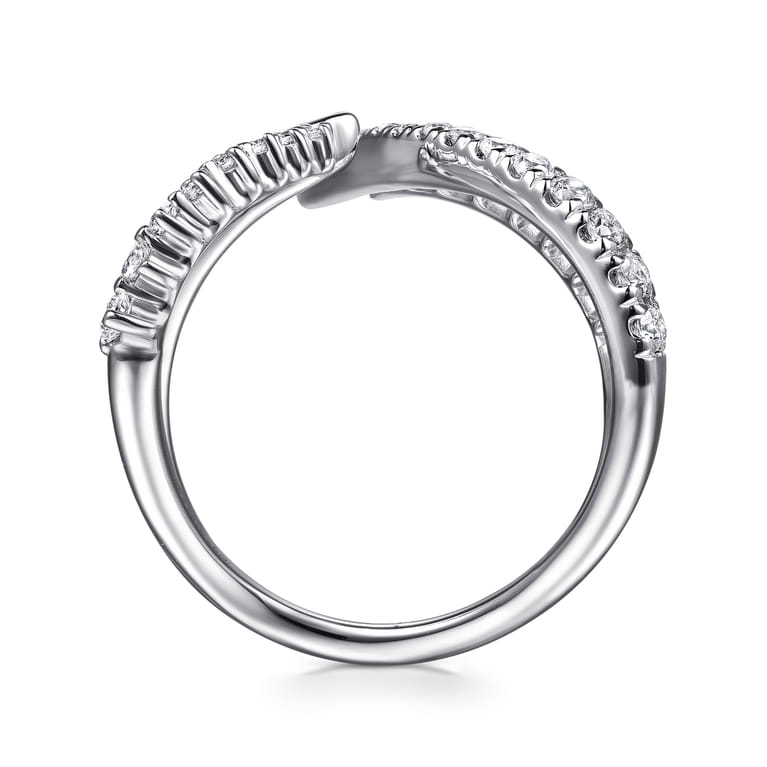 14K White Gold Diamond Spike Bypass Ring - 0.5 ct - Shot 2