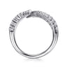 14K White Gold Diamond Spike Bypass Ring - 0.5 ct