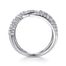 14K White Gold Diamond Spike Bypass Ring - 0.5 ct