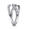14K White Gold Diamond Spike Bypass Ring - 0.5 ct