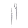14K White Gold Diamond Spike Drop Earrings - 0.3 ct