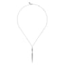 14K White Gold Diamond Spike Drop Pendant Necklace - 1.5 ct