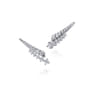 14K White Gold Diamond Spike Ear Climber Earrings - 0.55 ct
