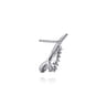 14K White Gold Diamond Spike J Hoop Earrings - 0.6 ct
