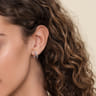 14K White Gold Diamond Spike J Hoop Earrings - 0.6 ct