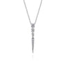 14K White Gold Diamond Spike Pendant Drop Necklace - 0.75 ct