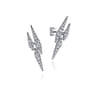 14K White Gold Diamond Spike Stud Earrings - 1 ct