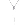 14K White Gold Diamond Spike Y Necklace - 0.35 ct