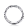 14K White Gold Diamond Spikes Bypass Ladies Ring - 1.2 ct