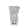 14K White Gold Diamond Spikes Bypass Ladies Ring - 1.2 ct