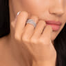 14K White Gold Diamond Spikes Bypass Ladies Ring - 1.2 ct
