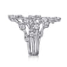 14K White Gold Diamond Spikes Bypass Ladies Ring - 2 ct