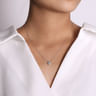 14K White Gold Diamond Square Pendant Necklace - 0.11 ct