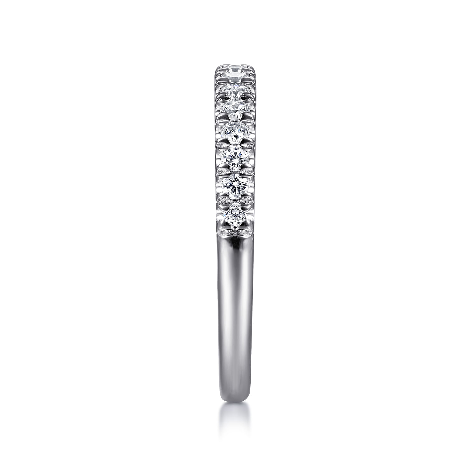 14K White Gold Diamond Stackable Band