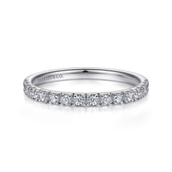 14K White Gold Diamond Stackable Band