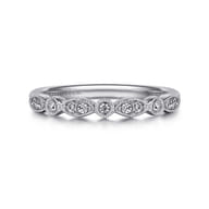 14K White Gold Diamond Stackable Ladies Ring