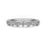 14K White Gold Diamond Stackable Ladies Ring - 0.11 ct