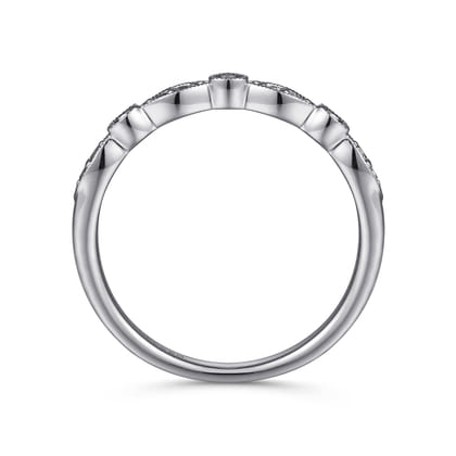 14K White Gold Diamond Stackable Ladies Ring