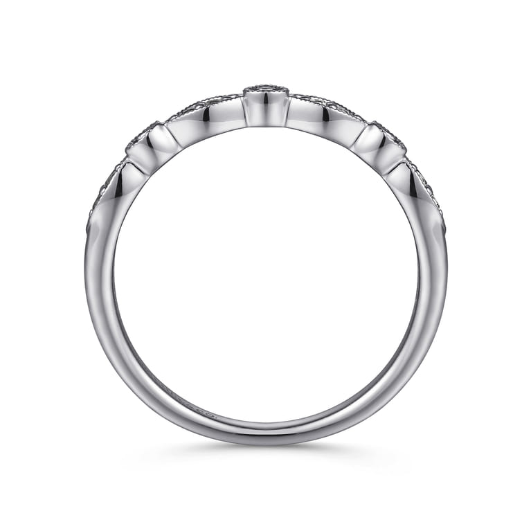 14K White Gold Diamond Stackable Ladies Ring - 0.11 ct - Shot 2